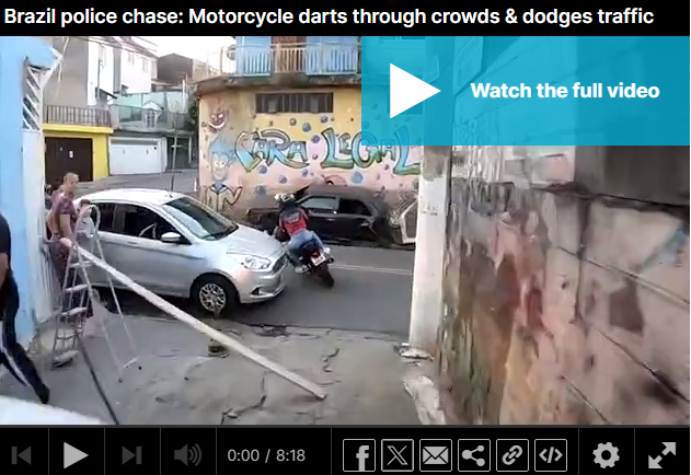 The world’s BEST police chase video! Nail-biting motorbike pursuit through city’s narrow streets leaves viewers stunned… right up to its dramatic end